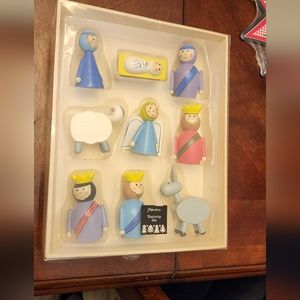 Wooden nativity set
